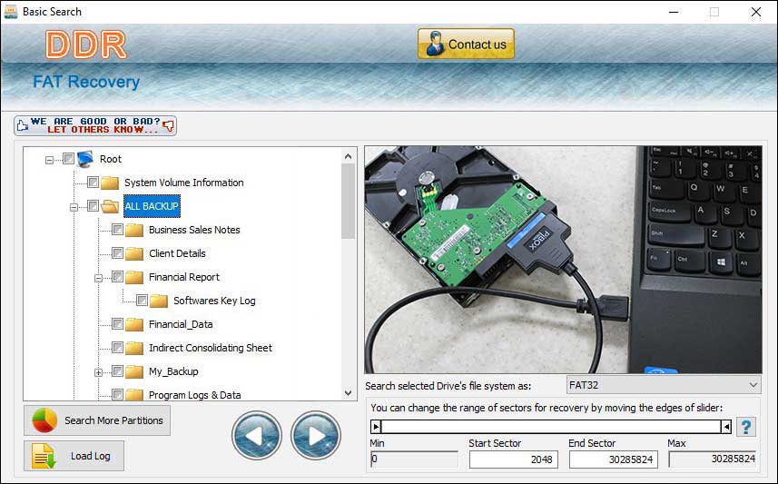 Data Recovery Program for FAT Partition screen shot