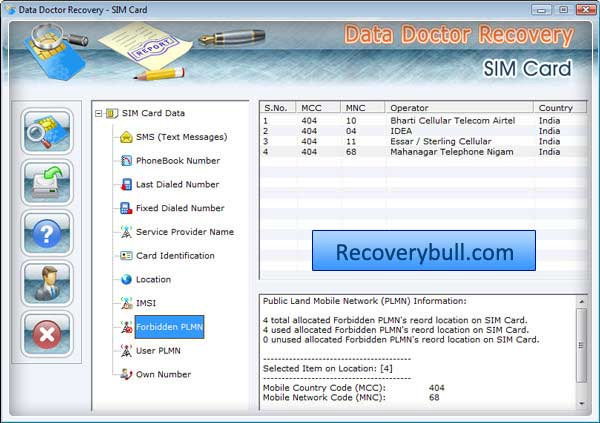 SIM Card Data Recovery Ex screen shot