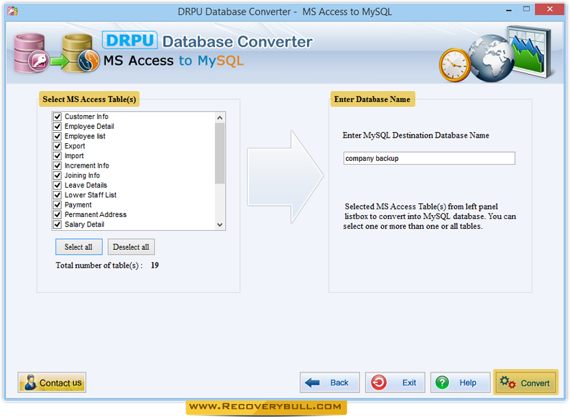 MS Access to MySQL Database Converter