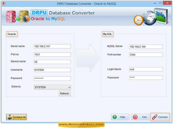 Oracle to MySQL Database Converter